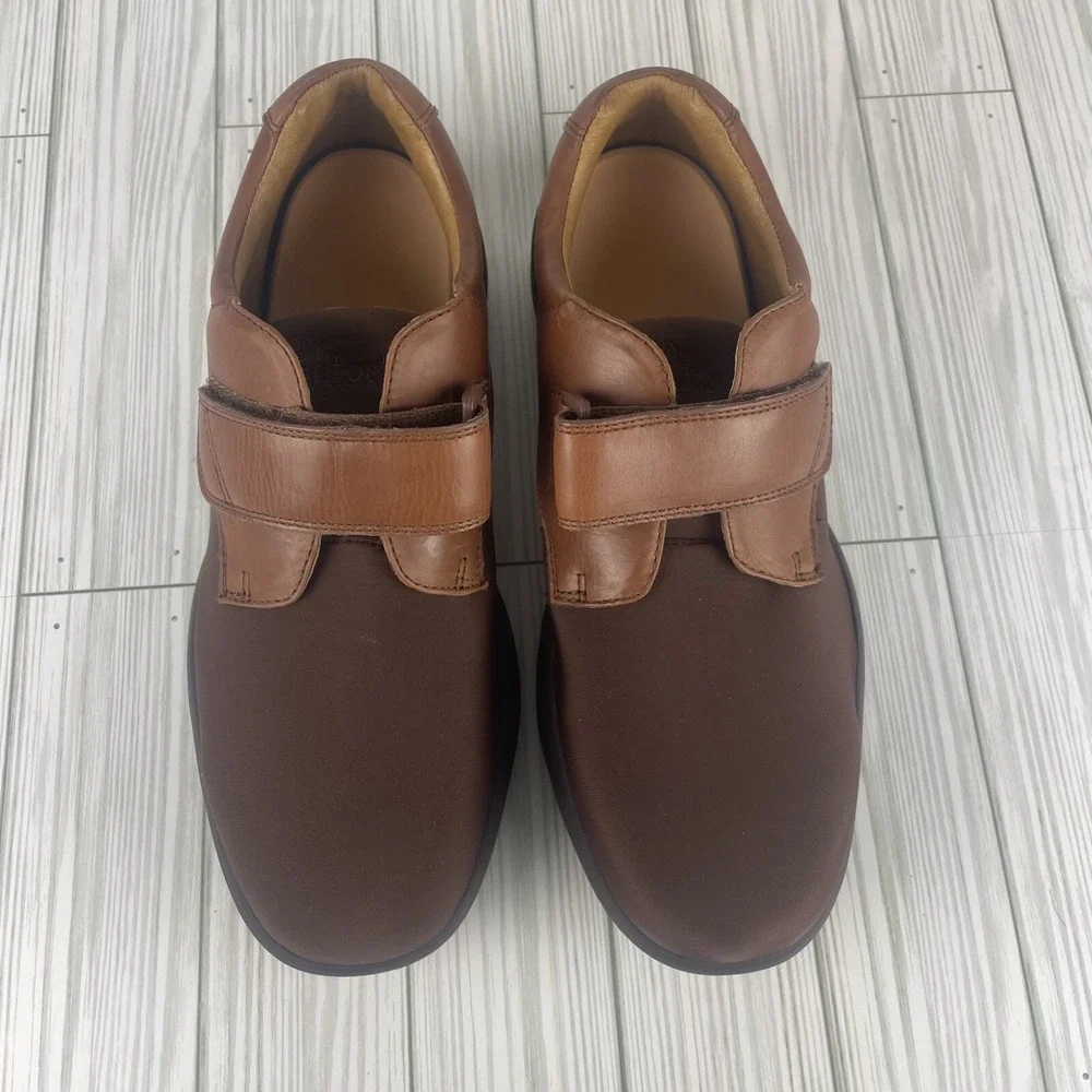 Dr. Comfort Brian Mens Stretchable Diabetic Casual Strap Shoe Brown 6520 Size 11
